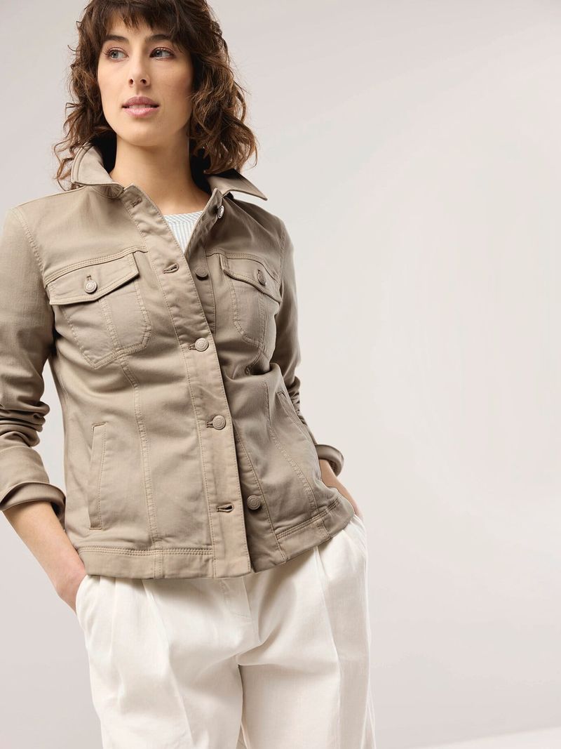 Jeansjacke, normale Größen, Farbe Beige, 44, ultrabequem extra weich Damen