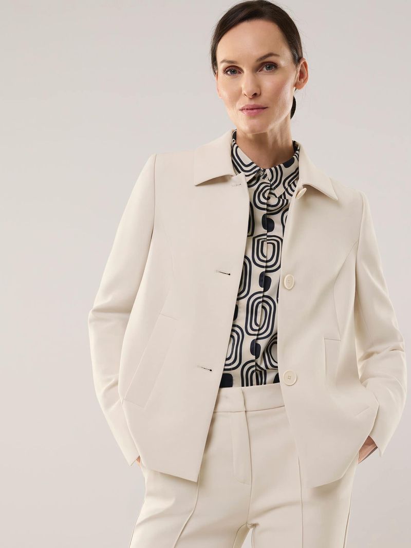 Kofferblazer in A-Linie, Kurzgrößen, Farbe Beige, 46, knitterfrei bi-elastisch Damen