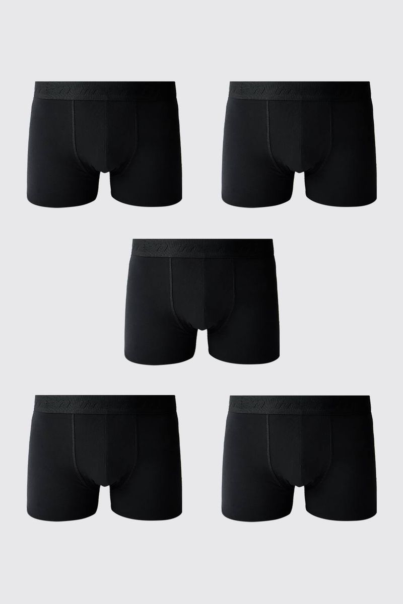 Herren 5er-Pack Schwarze Herren-Sport-Boxershorts Black Größe 3XL