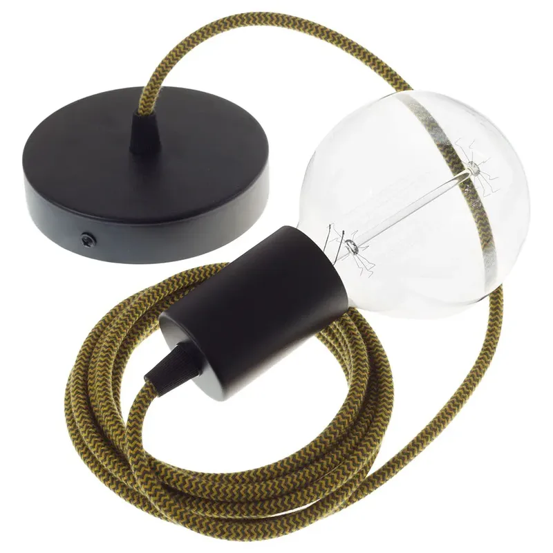Cables Suspension Luminaire Rz27 Zigzag 50 Cm Golden Honey / Anthracite / Black One Size