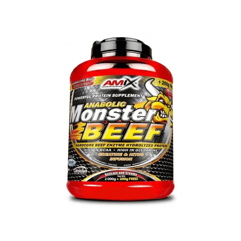 Proteine In Polvere Per Bevande Monster Beef Fragola E Banana 2.2kg Uncolor