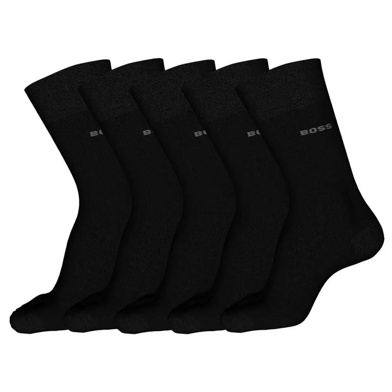 Calzini Corti Uni Color 10262 01 5 Paia Black EU 43-46
