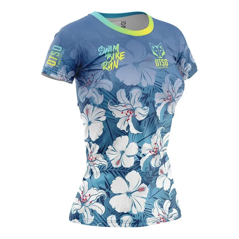 Maglietta A Maniche Corte Swim Bike Run Flower Multicolour L