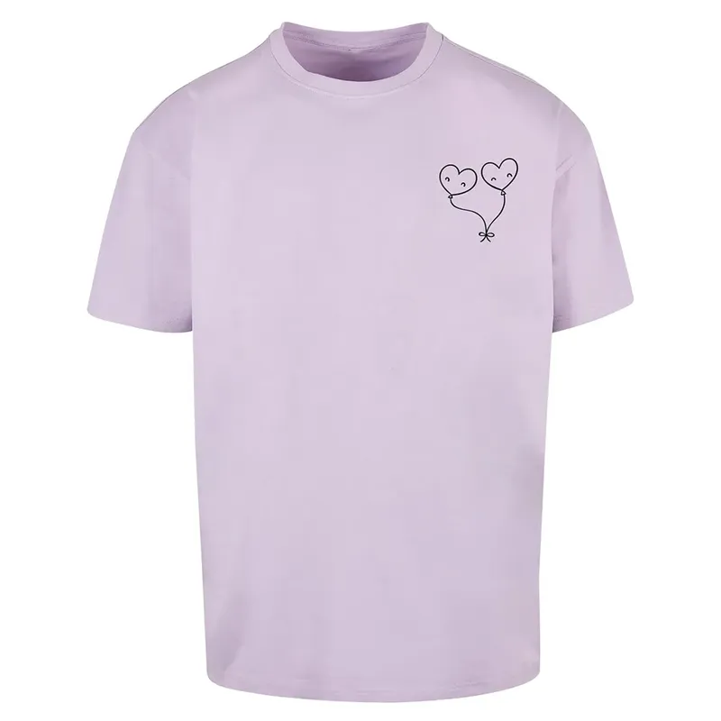 Maglietta A Maniche Corte Hugs & Love Love Ballon Heavy Oversized Lilac L