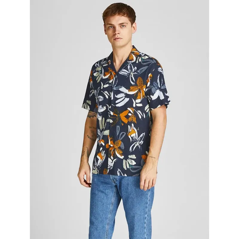 Chemise à Manches Courtes Flowerpower Resort Navy Blazer XL