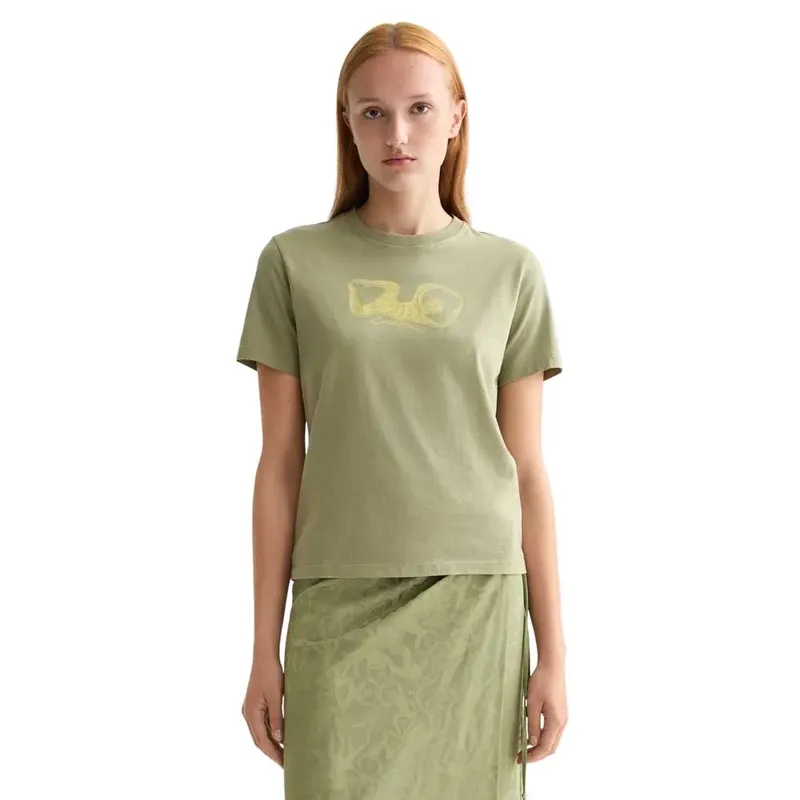 Maglietta A Maniche Corte Chest Artwork Regular Fit Oil Green XL