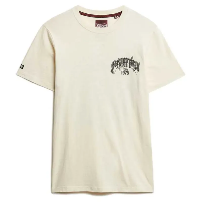 Maglietta A Maniche Corte Biker Rock Relaxed Fit Cream 2XL