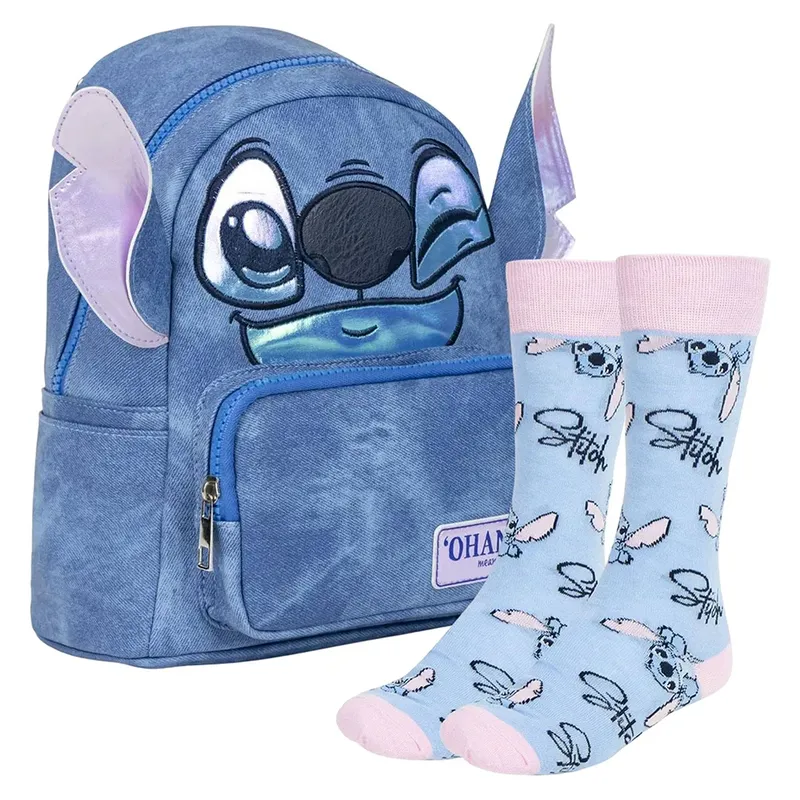 Ensemble Sac à Dos Décontracté Et Chaussettes Design Pk7938 Stitch 3.5l Blue / Pink One Size unisex