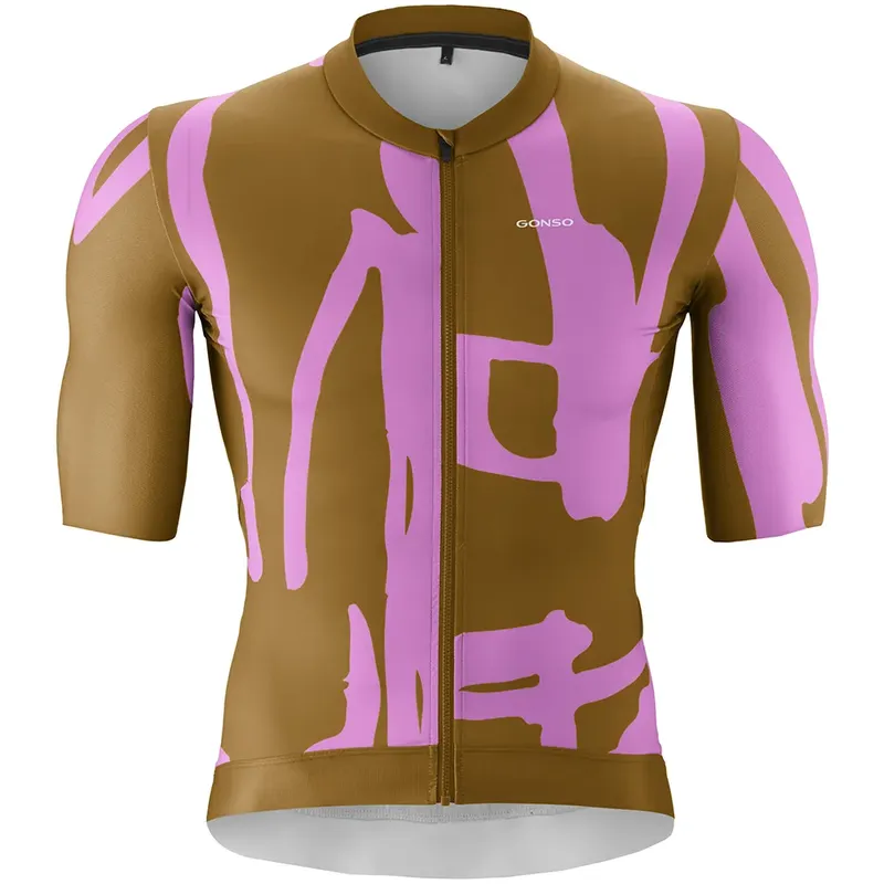 Maglia A Maniche Corte Road Print Baked Pretzel / Wisteria Bl