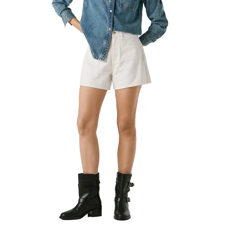 Jeans Corti A Vita Alta Rachel Antique White 31