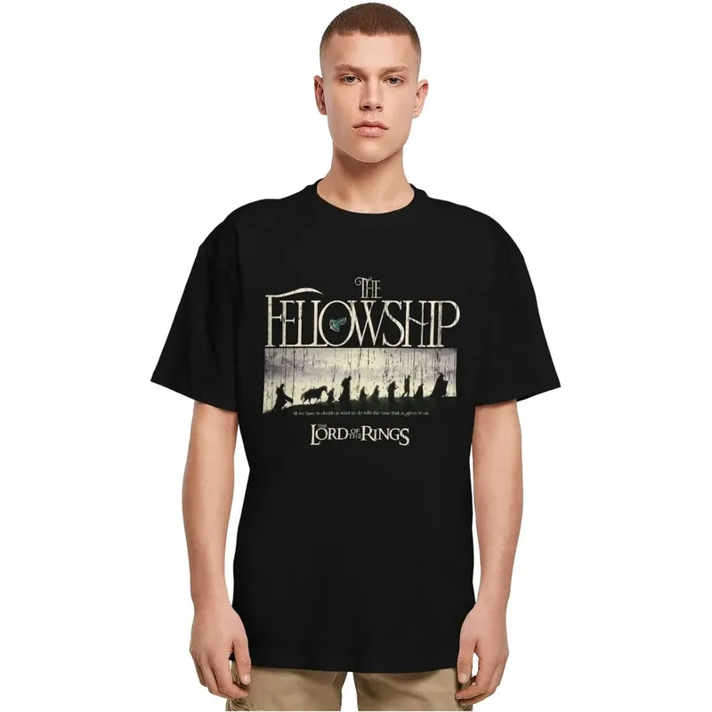 Maglietta A Maniche Corte Lord Of The Rings Fellowship Oversized Black L