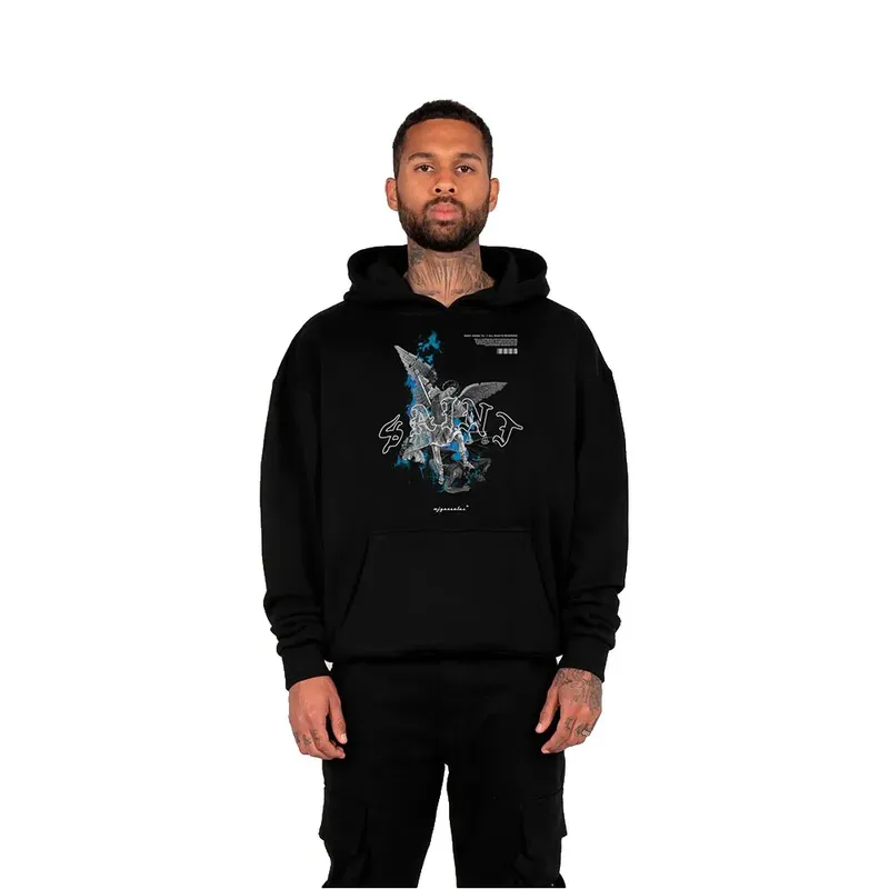 Sweat à Capuche Saint V1 Oversized Black 2XL