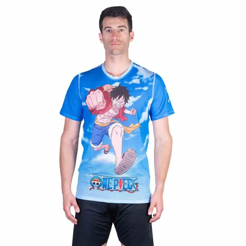 Maglietta A Maniche Corte One Piece Fishman Luffy And The Crew Blue XL