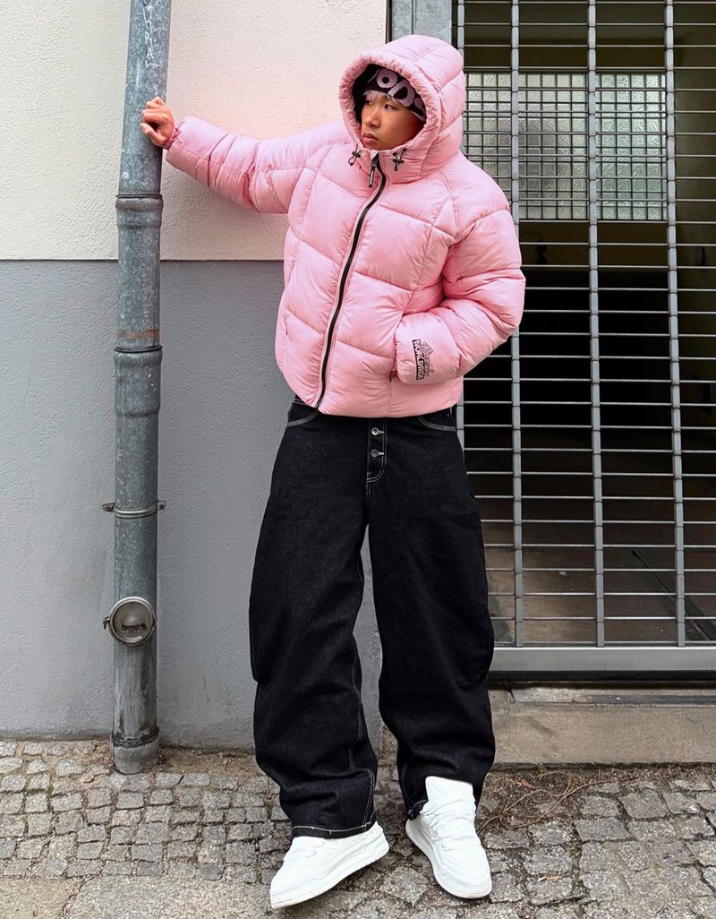 Cazadora Acolchada Gráfico Hombre M Rosa