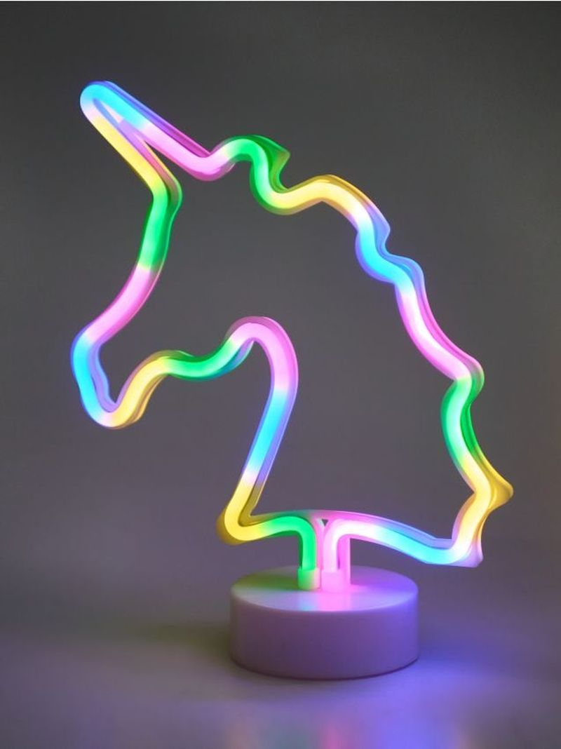 Lampada decorativa LED a forma di unicorno - multicolor