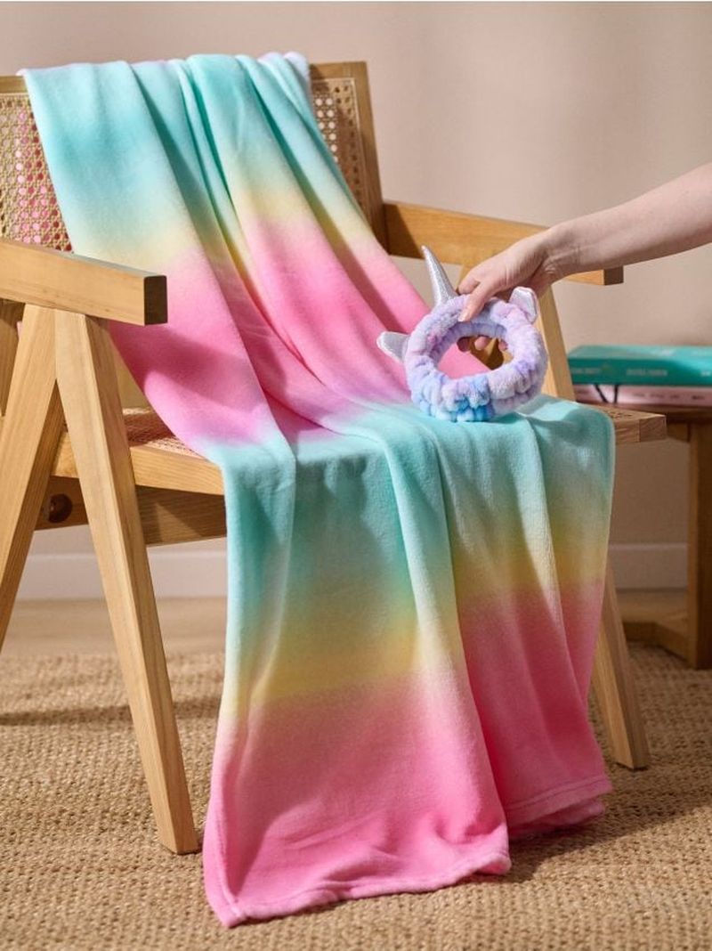 Coperta per bambini e fascia per capelli con motivo unicorno - multicolor