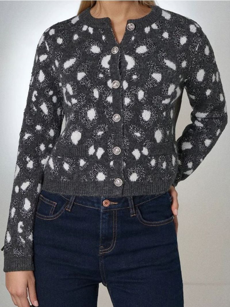 Cardigan con motivo - multicolor