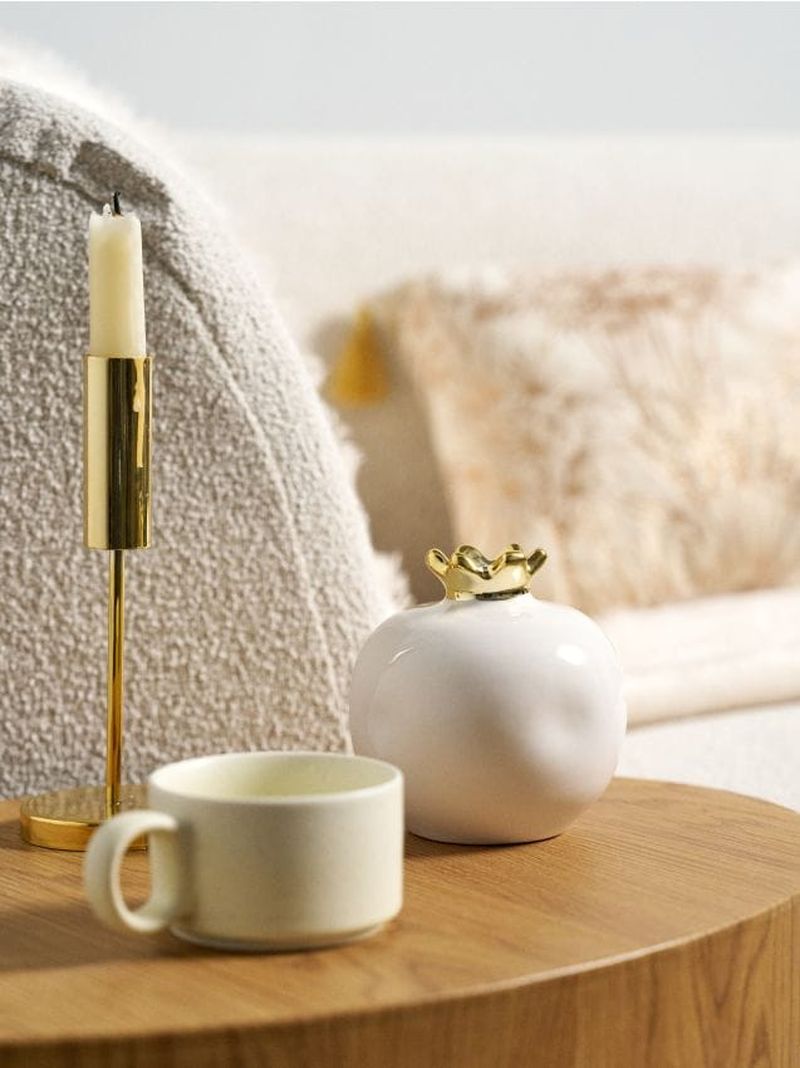 Decorazione da terra a forma di melograno - bianco