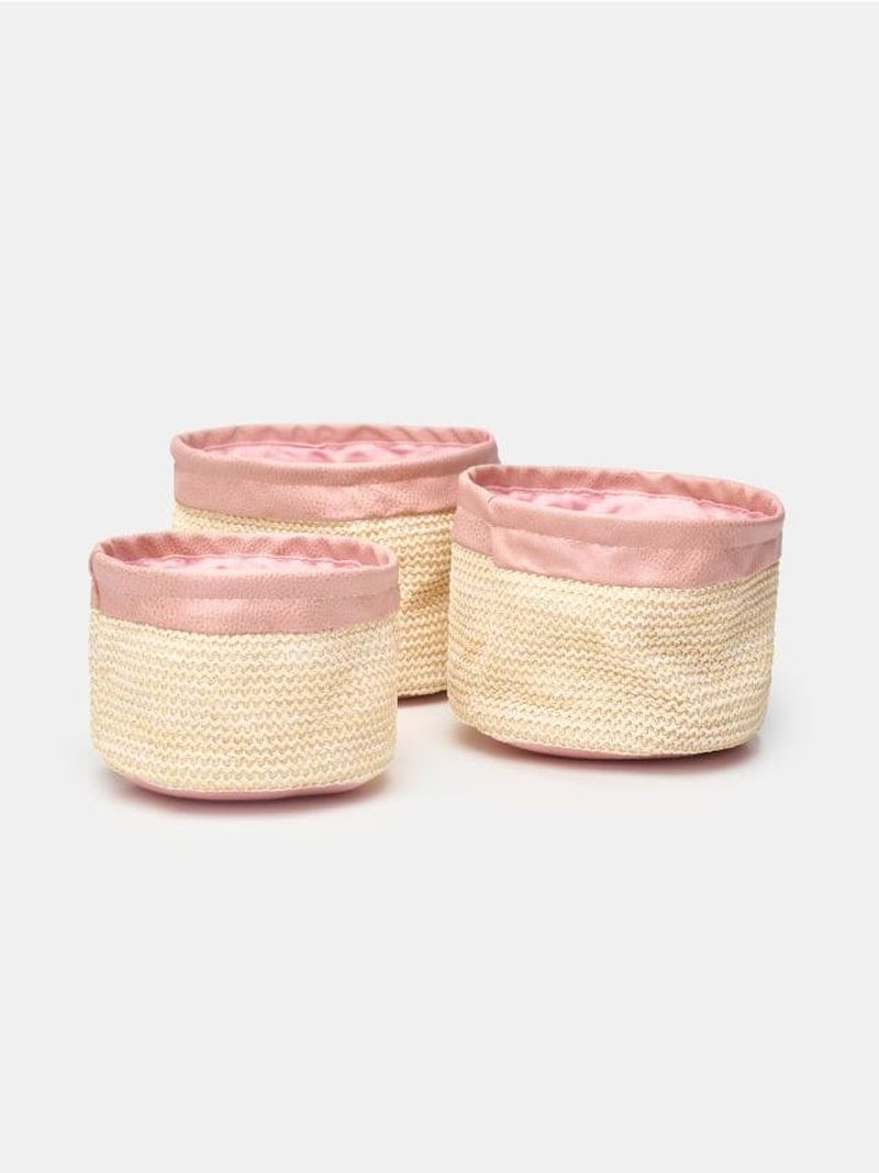 Set di cesti intrecciati per la conservazione 3 pack - multicolor