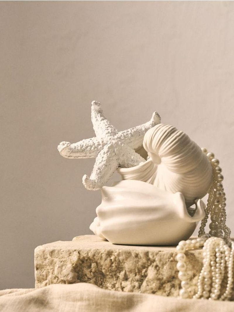 Decorazione da appoggio a forma di stella marina - bianco