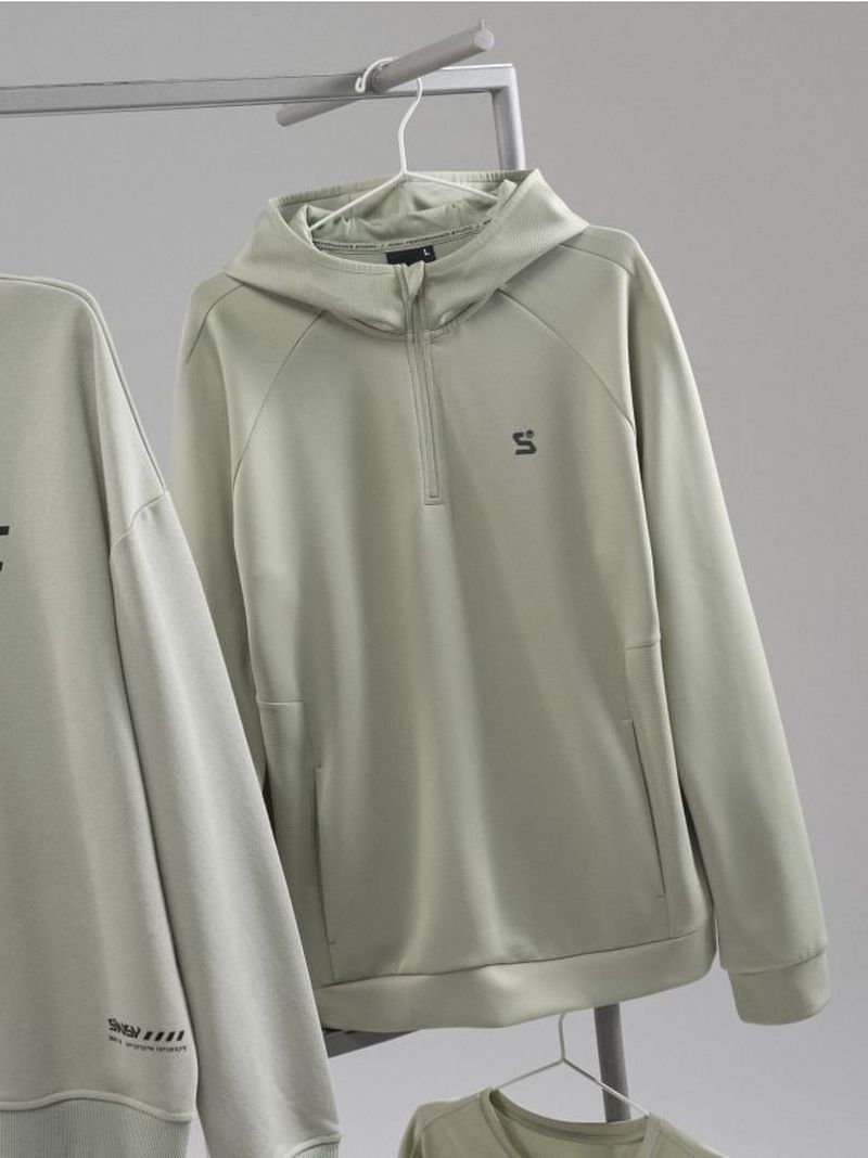 Felpa sportiva con cappuccio SNSY PERFORMANCE - verde pallido