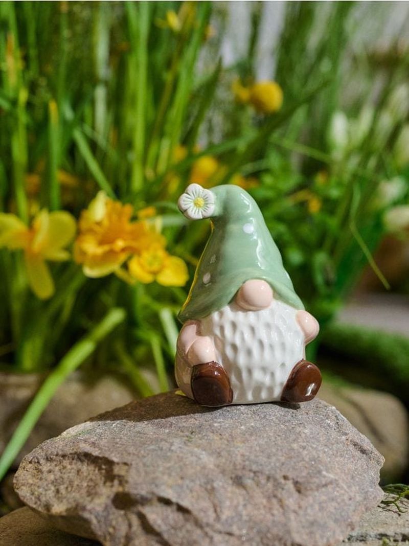 Decorazione da giardino a forma di gnomo - verde pallido