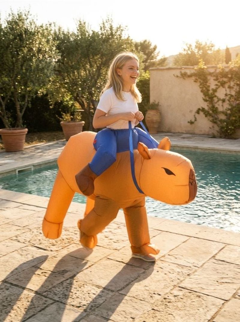 Costume gonfiabile per adulti a forma di capibara - multicolor