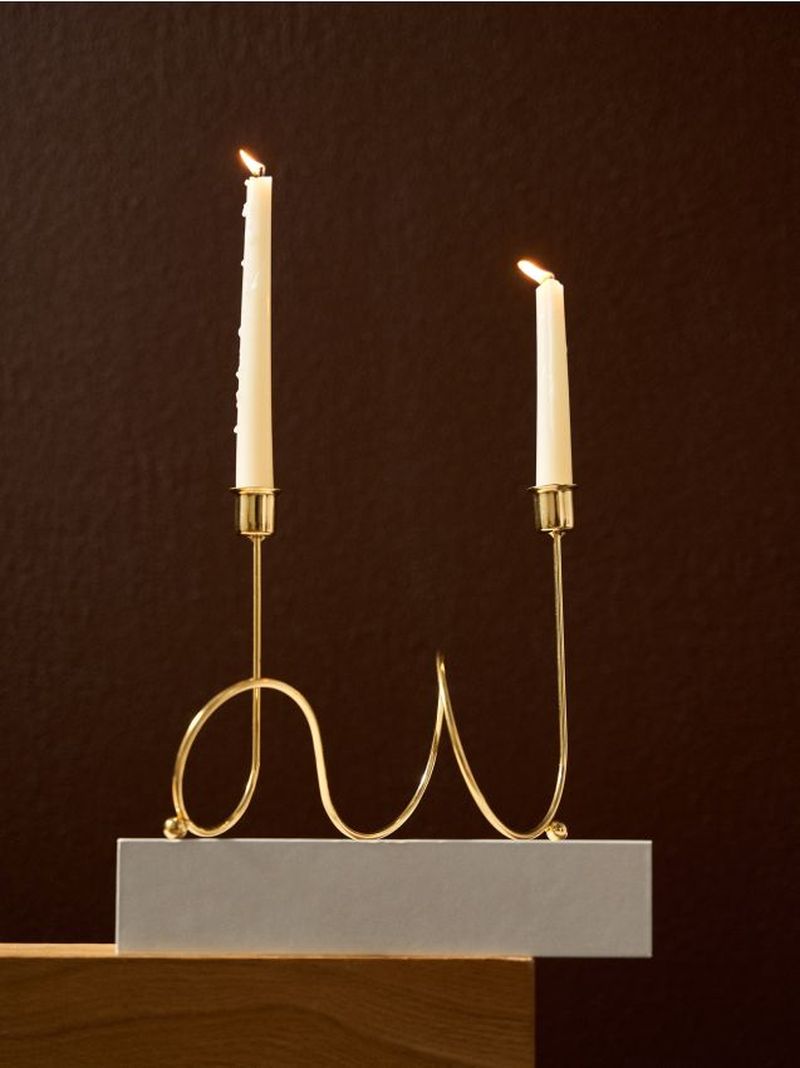 Portacandela decorativo dalla forma irregolare - oro