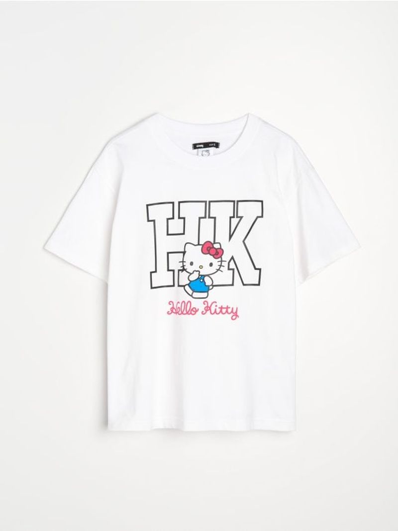 Maglietta in cotone a maniche corte Hello Kitty - bianco