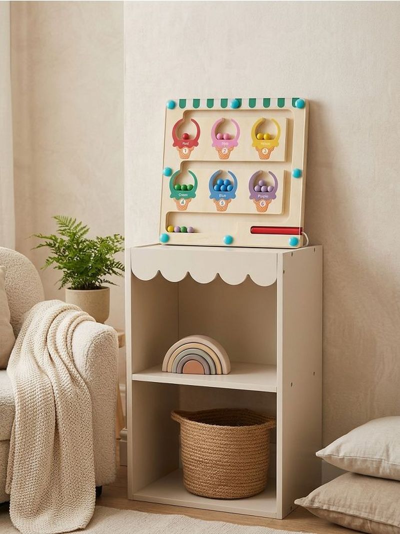 Labirinto magnetico in legno - multicolor