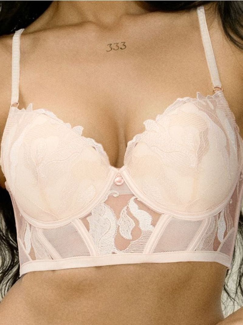 Sinsay - Corsetto con pizzo - beige