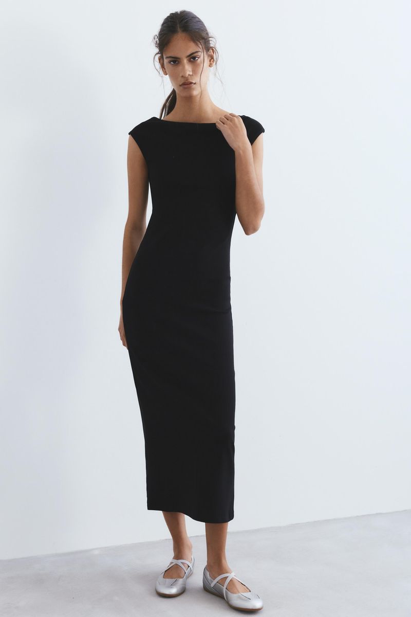Vestito Midi A Maniche Corte