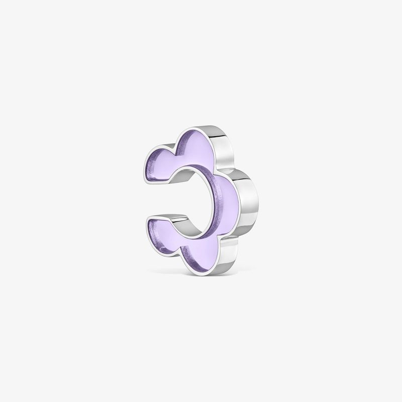 Earcuff In Blumenform Aus Stahl Und Fliederfarbenem Harz Galaxy