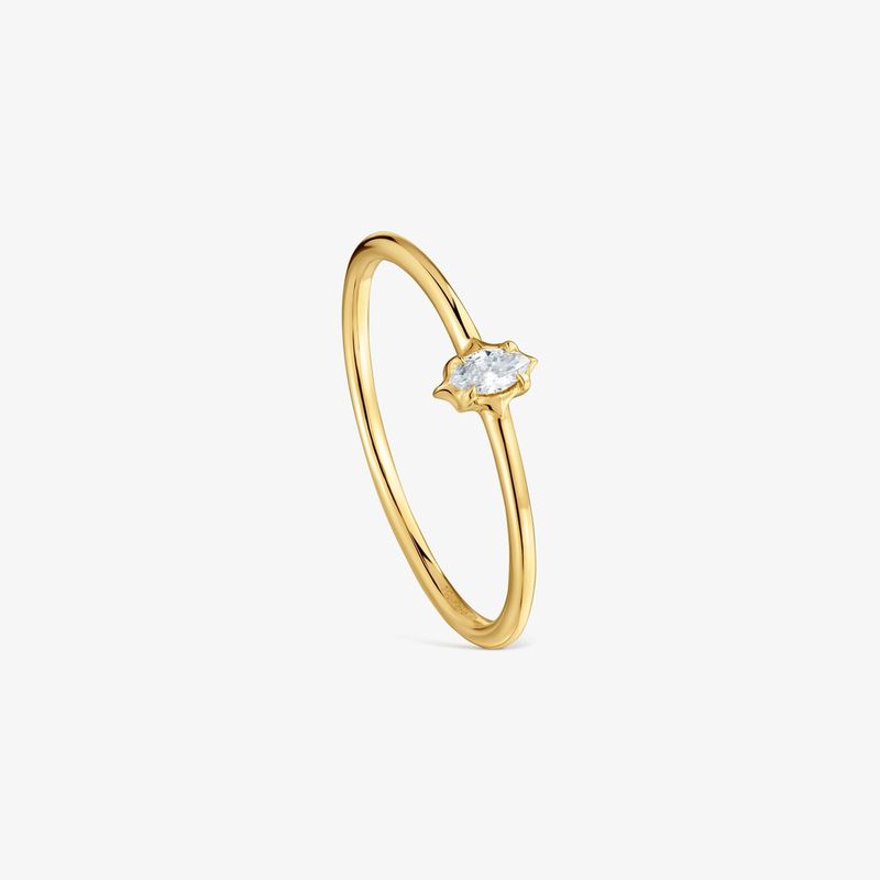Solitario De Oro 9 Kt Y Diamante Creado En Laboratorio Irisé Lgd Talla 14