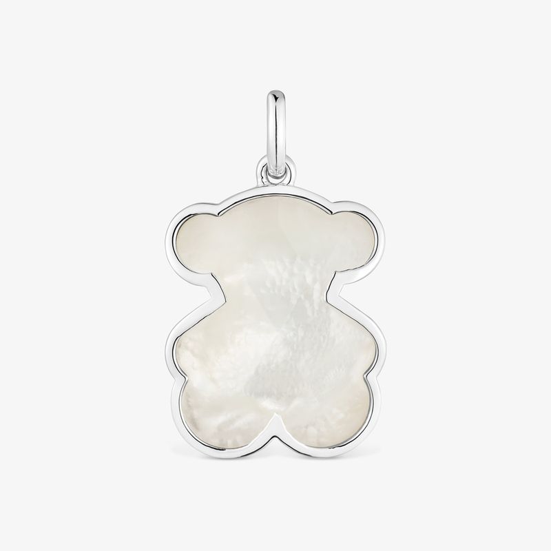 Mittelgroßer Anhänger Icon Color Aus Silber Mit Bärenmotiv Aus Perlmutt