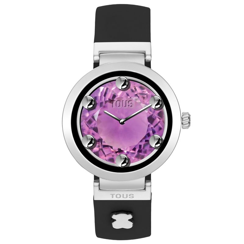 Reloj Smartwatch Con Correa Negra Y Motivos De Acero S-Connect Charms